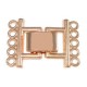 Metal clip / fold over clasp ± 24x17mm 2x5 strand Rosegold